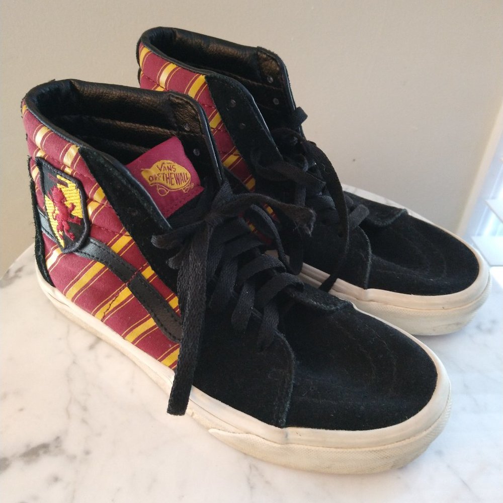 Vans Harry Potter Gryffindor High Top Shoes Suede Black Red 5.5 Sneakers